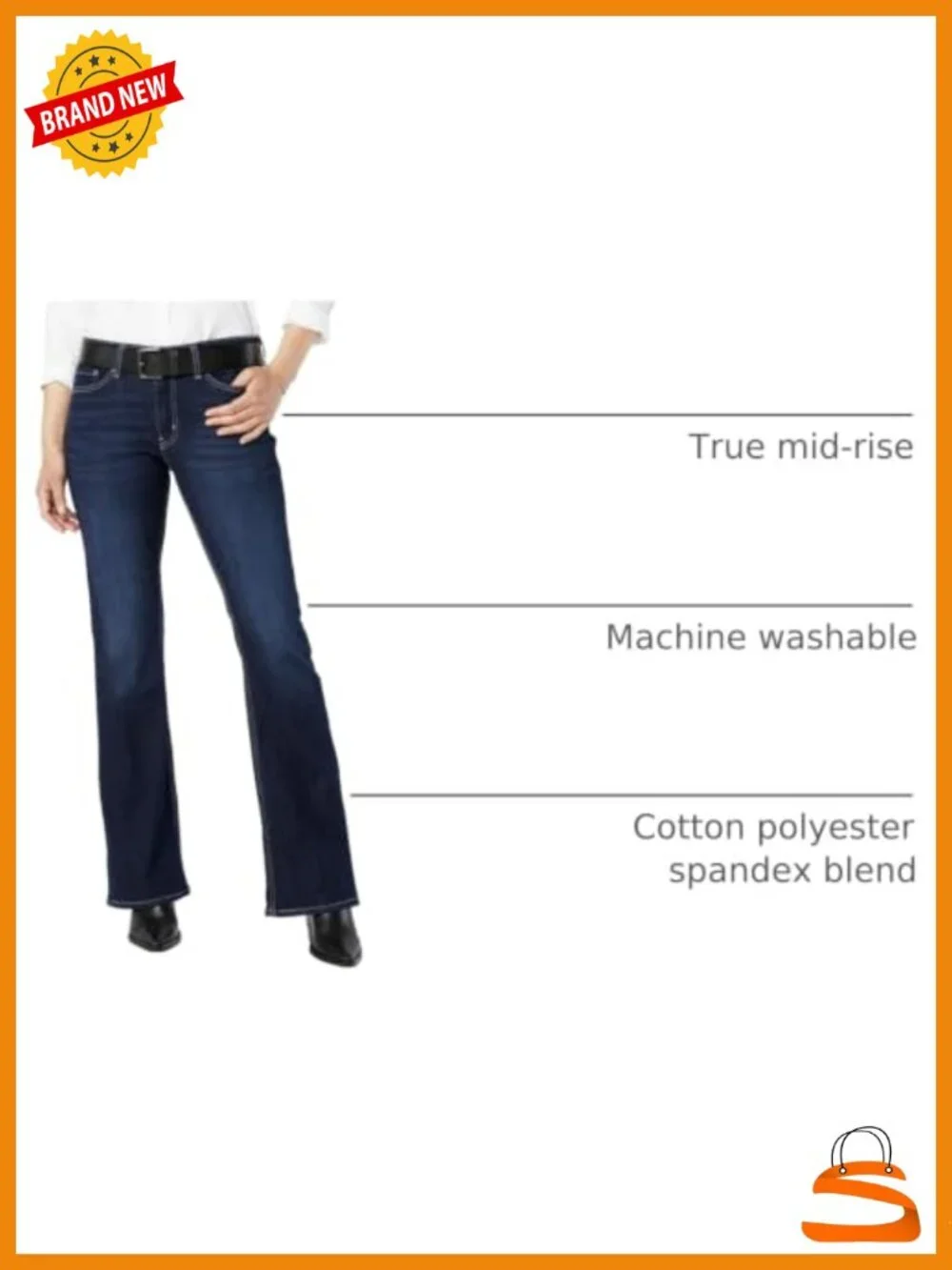 Mid Rise Bootcut Stretch Denim Curvy Jean Plus Size